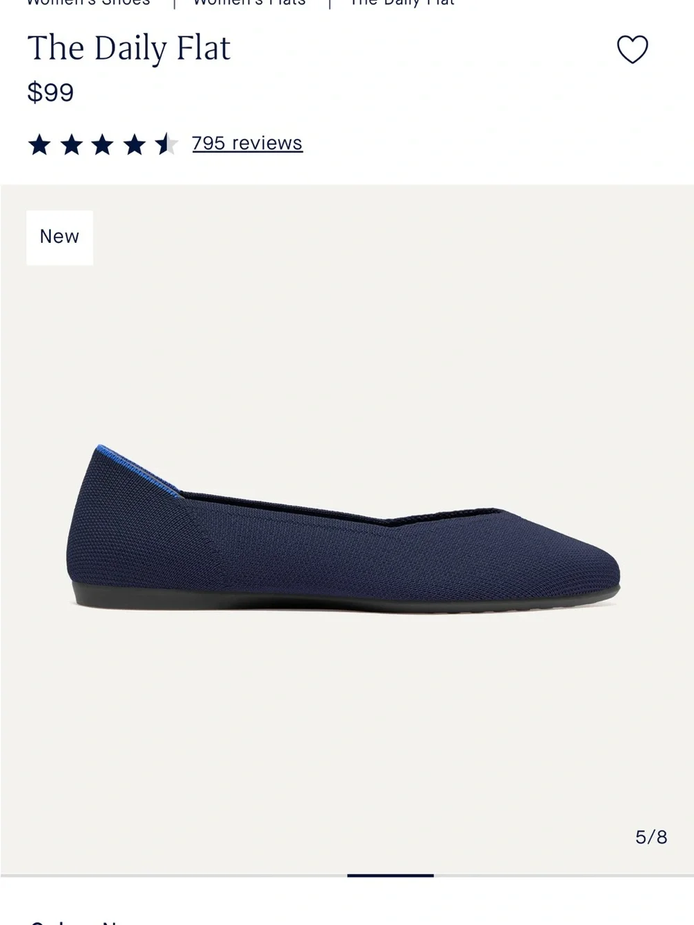 Rothy's Navy Knit Slip-On Ballet Flat
